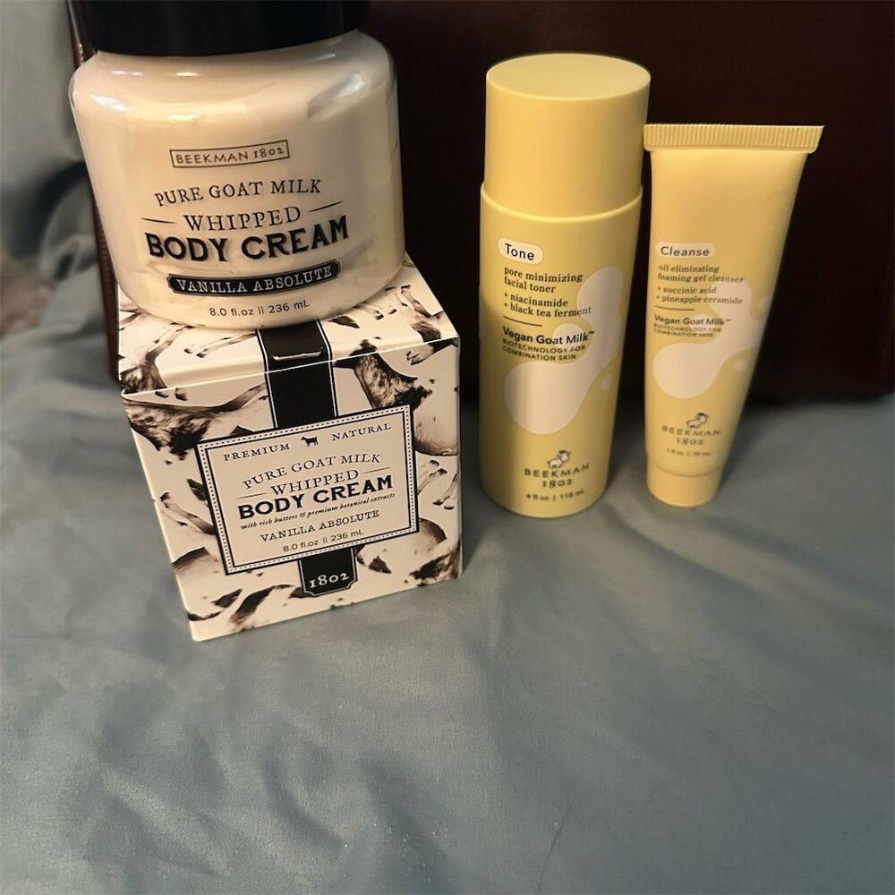Beekman 1802 Skincare Bundle: Body Cream, Toner & Cleanser Set